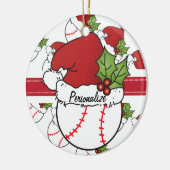 Weihnachtsbaseball personalisieren keramikornament (Links)