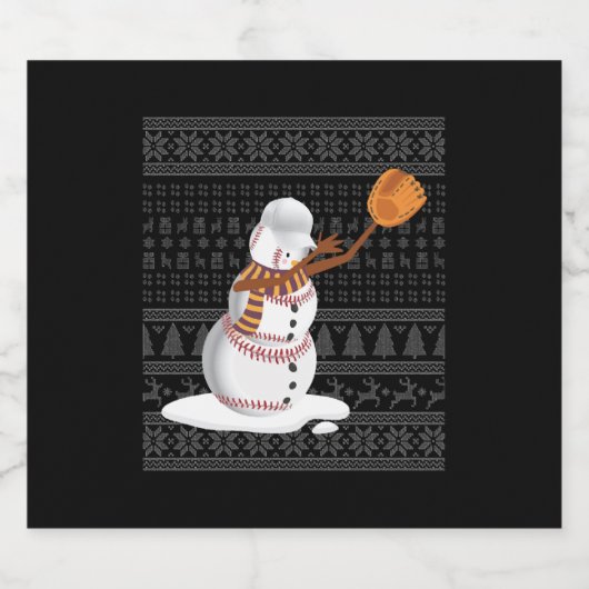 WeihnachtsBaseball Schaumweinetikett (Einzelnes Label)