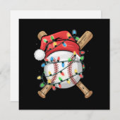 WeihnachtsBaseball-Spieler Feiertagskarte (Vorne/Hinten)