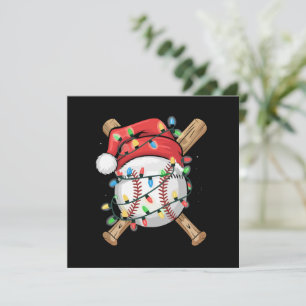 WeihnachtsBaseball-Spieler Feiertagskarte