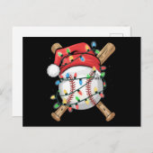 WeihnachtsBaseball-Spieler Feiertagspostkarte (Vorne/Hinten)