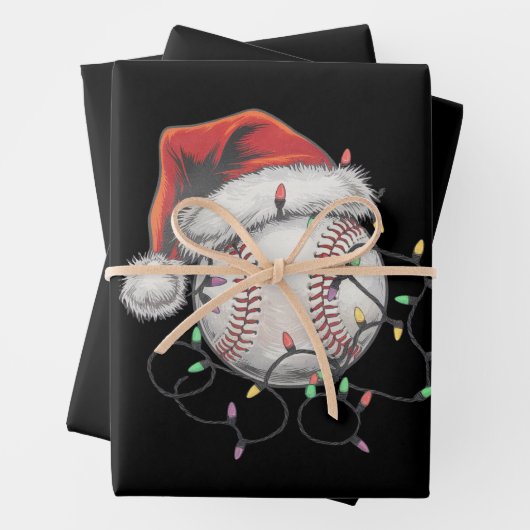 WeihnachtsBaseball-Spieler Geschenkpapier Set (Beispiel)