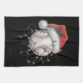 WeihnachtsBaseball-Spieler Geschirrtuch (Horizontal)