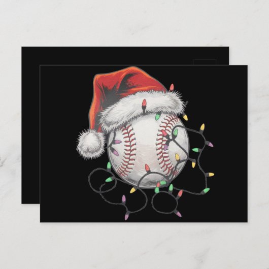 WeihnachtsBaseball-Spieler Postkarte (Vorne/Hinten)
