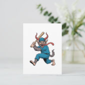 WeihnachtsBaseball-Spieler Postkarte (Stehend Vorderseite)