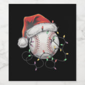 WeihnachtsBaseball-Spieler Weinetikett (Einzelnes Label)