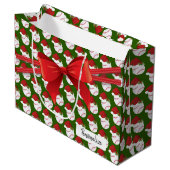 WeihnachtsBaseballmuster - Groß Große Geschenktüte (Vorderseite Schrägansicht)