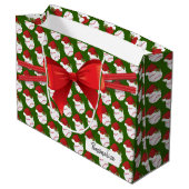 WeihnachtsBaseballmuster - Groß Große Geschenktüte (Rückseite Schrägansicht)
