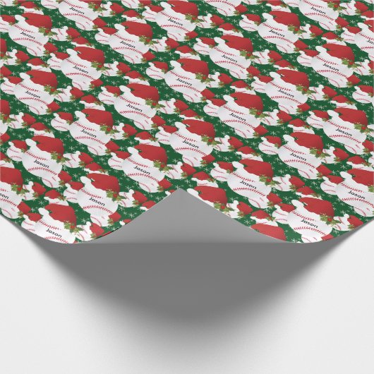 WeihnachtsBaseballs | DIY Name Geschenkpapier (Ecke)