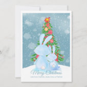 Weihnachtsbasen mit Bäumen in Schneekarte Einladung (Vorderseite)