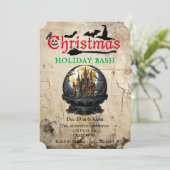 Weihnachtsbash im Gotischen Haus Halloween Einladung (Stehend Vorderseite)