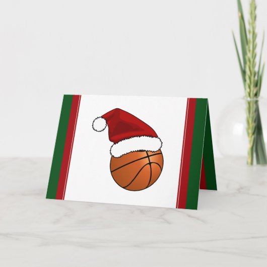 Weihnachtsbasketball Feiertagskarte (Vorderseite)