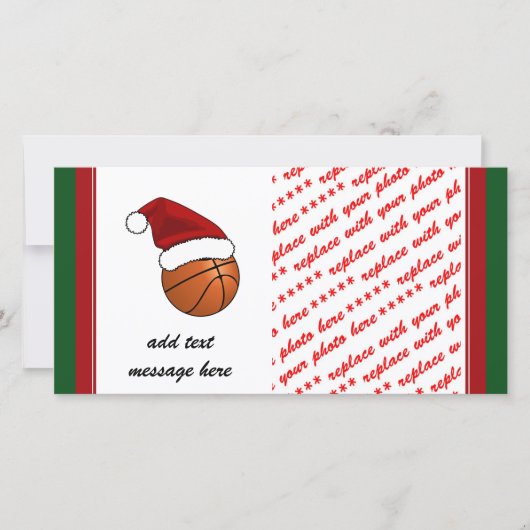 Weihnachtsbasketball Feiertagskarte (Vorderseite)
