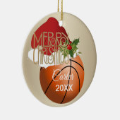 Weihnachtsbasketball Keramik Ornament (Rechts)