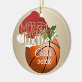 Weihnachtsbasketball Keramik Ornament (Links)