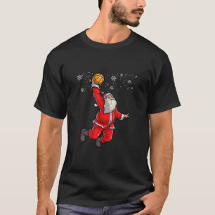 Weihnachtsbasketball Pajamas Weihnachtsmann Slam D T-Shirt
