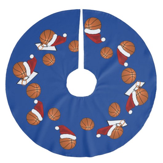 Weihnachtsbasketball Polyester Weihnachtsbaumdecke (Vorderseite)