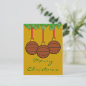 Weihnachtsbasketball Postkarte (Stehend Vorderseite)