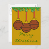 Weihnachtsbasketball Postkarte (Vorne/Hinten)