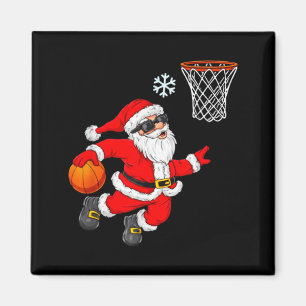Weihnachtsbasketball-Santa-Spiel-Kunstwerk Magnet
