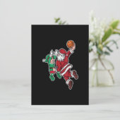 Weihnachtsbasketball-Spieler Santa Claus Dunk Einladung (Stehend Vorderseite)