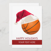 Weihnachtsbasketball Weihnachtsmannmütze Grußkarte Feiertagskarte (Vorne/Hinten)