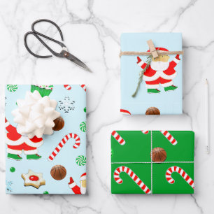 Weihnachtsbasketballferien Geschenkpapier Set