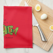 Weihnachtsbass Fischen Niedlicher Cartoon Geschirrtuch (Viertel Falte)