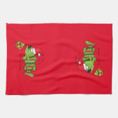 Weihnachtsbass Fischen Niedlicher Cartoon Geschirrtuch (Horizontal)