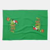 Weihnachtsbass Fischen Niedlicher Cartoon Geschirrtuch (Horizontal)