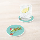 Weihnachtsbass Fischen Niedlicher Cartoon Getränkeuntersetzer (Seite)