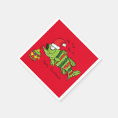 Weihnachtsbass Fischen Niedlicher Cartoon Serviette (Ecke)