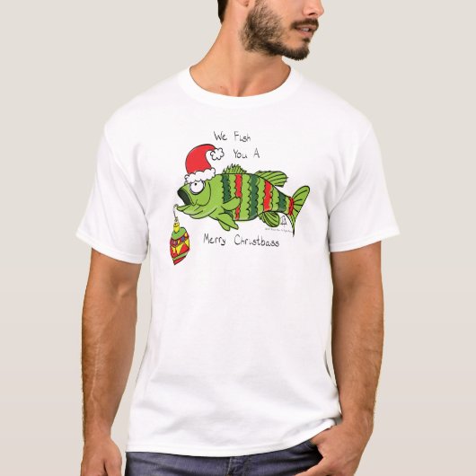 Weihnachtsbass Fischen Niedlicher Cartoon T-Shirt (Vorderseite)