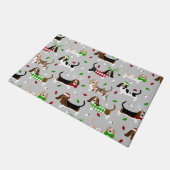Weihnachtsbasset Hound Doormat Fußmatte (Schrägansicht)