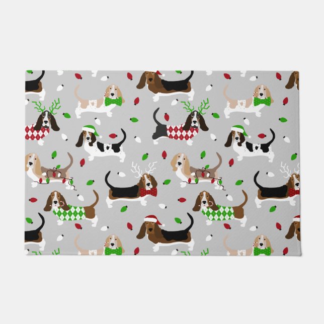 Weihnachtsbasset Hound Doormat Fußmatte (Vorderseite)