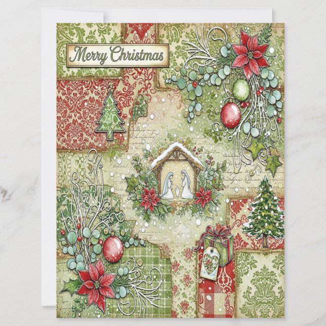 Weihnachtsbastelpapier Krippenszene (Vorderseite)