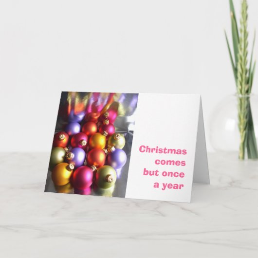 Weihnachtsbaubelkarte Feiertagskarte (Vorderseite)