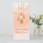 Weihnachtsbauble beleuchtete Kerzenblütenwirbel Einladung (Stehend Vorderseite)