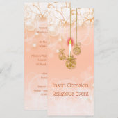 Weihnachtsbauble beleuchtete Kerzenblütenwirbel Einladung (Vorne/Hinten)