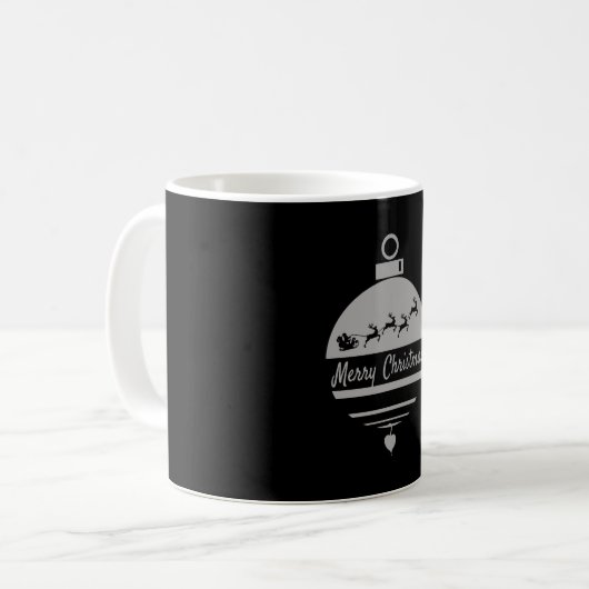 Weihnachtsbauble Frohe Weihnachten Kaffeetasse (Vorderseite Links)