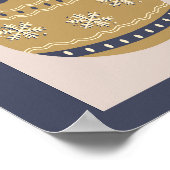 Weihnachtsbauble Gold und Blau Poster (Ecke)
