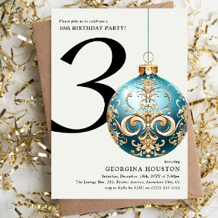 Weihnachtsbauble zum 30. Geburtstag Party Einladung