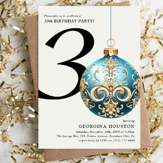 Weihnachtsbauble zum 30. Geburtstag Party Einladung
