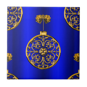 Weihnachtsbaubles auf Blue Fliese