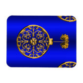 Weihnachtsbaubles auf Blue Magnet (Horizontal)