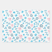 Weihnachtsbaubles blaues Set von 3 Geschenkpapier Set (Vorderseite 3)