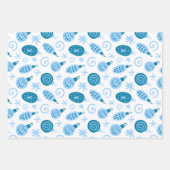 Weihnachtsbaubles blaues Set von 3 Geschenkpapier Set (Vorderseite 2)
