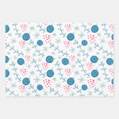 Weihnachtsbaubles blaues Set von 3 Geschenkpapier Set (Vorderseite)