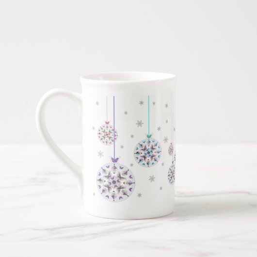 Weihnachtsbaubles Bone China Tasse (Links)