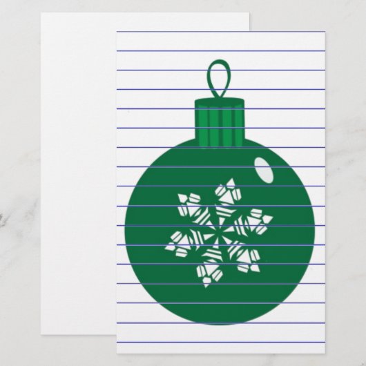 Weihnachtsbaubles Briefpapier (Vorne/Hinten)
